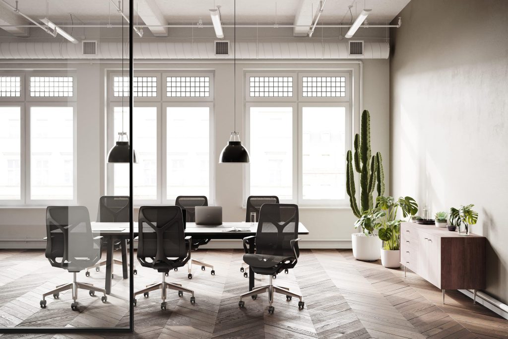 Herman Miller Embody bureaustoel in modern kantooromgeving met professioneel design